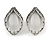Vintage Inspired Anthracite Coloured Crystal Teardrop Stud Earrings In Aged Silver Tone - 25mm Tall