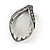 Vintage Inspired Anthracite Coloured Crystal Teardrop Stud Earrings In Aged Silver Tone - 25mm Tall - view 3