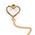 Romantic Clear Crystal Open Heart with Chain Drop Earrings In Gold Tone Metal - 90mm Long - view 6