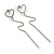 Romantic Clear Crystal Open Heart with Chain Drop Earrings In Silver Tone Metal - 90mm Long - view 5
