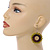 Olive Green/ Brown Wood Bead Hoop Earrings - 65mm Long - view 2