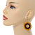 Yellow/ Brown Wood Bead Hoop Earrings - 65mm Long - view 2
