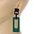 Statement Green/ Black Square Acrylic Drop Earrings - 90mm Long - view 4
