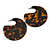 Large Trendy Tortoise Shell Effect Brown And Black Acrylic/ Resin Disk Earrings - 60mm Drop