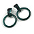 Statement Dark Green/ Black Acrylic Hoop Drop Earrings - 65mm Drop