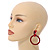 Statement Red/ Black Acrylic Hoop Drop Earrings - 65mm Drop - view 2
