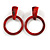Statement Red/ Black Acrylic Hoop Drop Earrings - 65mm Drop - view 4