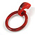 Statement Red/ Black Acrylic Hoop Drop Earrings - 65mm Drop - view 5