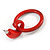 Statement Red/ Black Acrylic Hoop Drop Earrings - 65mm Drop - view 6