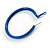 Large Blue Enamel Hoop Earrings In Silver Tone - 60mm Diameter - view 6