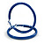 Large Blue Enamel Hoop Earrings In Silver Tone - 60mm Diameter - view 7