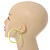 Large Neon Yellow Enamel Hoop Earrings In Silver Tone - 60mm Diameter - view 2