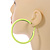 Large Neon Yellow Enamel Hoop Earrings In Silver Tone - 60mm Diameter - view 3