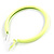 Large Neon Yellow Enamel Hoop Earrings In Silver Tone - 60mm Diameter - view 5