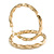 Large Chunky Twisted Textured Hoop Earrings In Gold Tone - 70mm Diameter - view 1