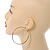 60mm Large Hoop Earrings In Gold Tone Metal with Glitter Effect - view 4
