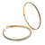 60mm Large Hoop Earrings In Gold Tone Metal with Glitter Effect - view 5