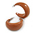 Cocoa Brown Acrylic Half Hoop Earrings - 37mm Diameter