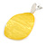 Statement Pineapple Yellow Acrylic Curvy Oval Drop Earrings In Matt Silver Tone - 65mm L - view 5