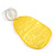Statement Pineapple Yellow Acrylic Curvy Oval Drop Earrings In Matt Silver Tone - 65mm L - view 6