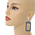 Black/ White Fabric Covered Gingham Checked Drop/ Hoop Earrings In Gold Tone - 75mm Long - view 3