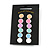 Set of 6 Pairs Button Stud Earrings In Silver Tone In Pastel Colours - 10mm Diameter - view 3