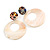 Marble Effect Round Acrylic/ Shell Hoop/ Drop Earrings - 70mm L - view 4