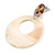Marble Effect Round Acrylic/ Shell Hoop/ Drop Earrings - 70mm L - view 5