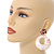 Marble Effect Round Acrylic/ Shell Hoop/ Drop Earrings - 70mm L - view 3
