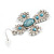 Vintage Inspired Large Crystal Turquoise Stone Cross Earrings In Silver Tone - 55mm L - view 6