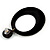 Large Black Velvet Style Hoop Earrings - 70mm Long - view 6