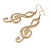 3 Pairs of Musical Note/ Treble Clef Drop Earrings In Silver/ Gold / Rose Gold Tone - 8cm L - view 6