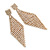 Long Clear Crystal Mesh Chandelier Earrings In Gold Tone - 70mm L - view 4