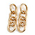 Polished Gold Tone Chunky Oval Link Drop Earrings - 70mm Long