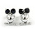 2 Pairs Of Crystal Owl Stud Earrings In Silver/ Gold Tone - 15mm L - view 5