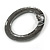 33mm Grey Crystal Circle Stud Earrings In Black Tone Metal - view 5