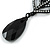 Romantic Crystal Rose Motif with Black Crystal Teardrop Earrings In Black Tone - 70mm Long - view 5