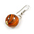 Orange/ Black/ Golden Colour Fusion Wood Bead Drop Earrings with Silver Tone Closure - 40mm Long - view 5