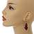 Red/ Black/ Golden Colour Fusion Wood Bead Drop Earrings with Silver Tone Closure - 55mm Long - view 3