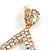 Statement Clear/ AB Crystal Large Teardrop Earrings In Gold Tone - 70mm Long - view 6