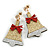 Christmas Sequin Felt/ Fabric Jingle Bell Tree Drop Earrings In Gold Tone - 50mm