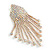 Statement Bridal AB Crystal Chandelier Tassel Drop Earrings In Gold Tone - 80mm Long - view 4