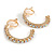 25mm AB Crystal Half Hoop Clip On Earrings In Gold Tone - Small - view 4
