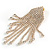 Statement Bridal Clear Crystal Chandelier Tassel Drop Earrings In Gold Tone - 80mm Long - view 6