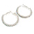 35mm AB Crystal Hoop Earrings In Silver Tone Metal - Medium - view 8