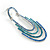 Blue/ Teal/ Azure Crystal Cascade Drop Earrings In Rhodium Plated Metal - 60mm Long - view 5