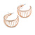 Small Rose Gold Tone with Bar Element Half Hoop/ Creole Earrings - 25mm Diameter - view 4