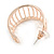 Small Rose Gold Tone with Bar Element Half Hoop/ Creole Earrings - 25mm Diameter - view 6