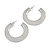 40mm Medium Mirrored Acrylic Hoop Earrings In Silver Tone - view 4
