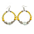 Lemon Yellow/ Silver/ Transparent Ceramic/ Glass Bead Hoop Earrings In Silver Tone - 80mm Long - view 3